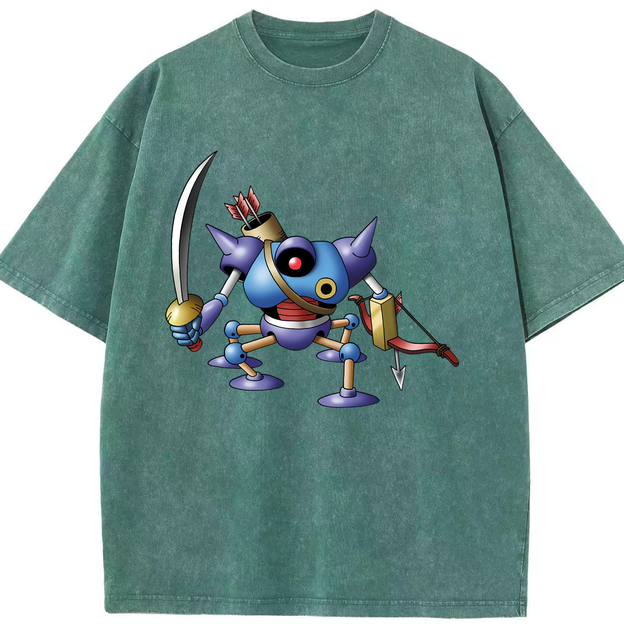 （画像用） ドラゴンクエスト Doragon Kuesuto Dragon Quest 綿100% ヴィンテージ風 半袖Tシャツ（フロントプリント）
